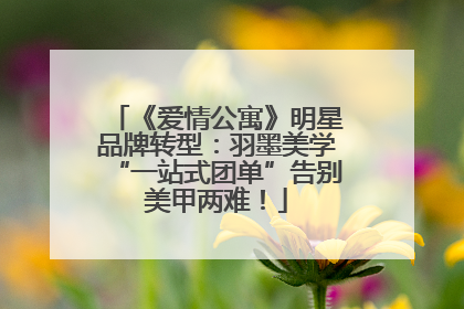 《爱情公寓》明星品牌转型：羽墨美学“一站式团单”告别美甲两难！