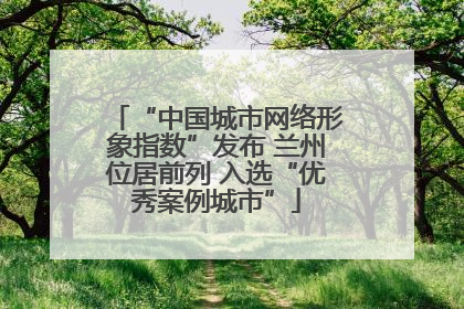 “中国城市网络形象指数”发布 兰州位居前列 入选“优秀案例城市”