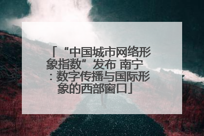 “中国城市网络形象指数”发布 南宁：数字传播与国际形象的西部窗口