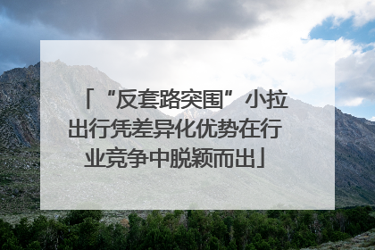 “反套路突围”小拉出行凭差异化优势在行业竞争中脱颖而出