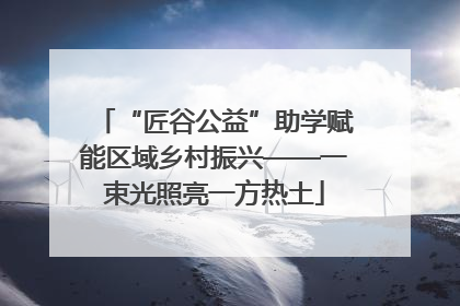 “匠谷公益”助学赋能区域乡村振兴——一束光照亮一方热土