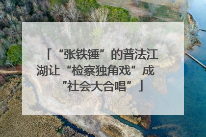 “张铁锤”的普法江湖让“检察独角戏”成“社会大合唱”