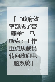 “政府效率部成了替罪羊” 马斯克：工作重点从裁员转向政府电脑系统