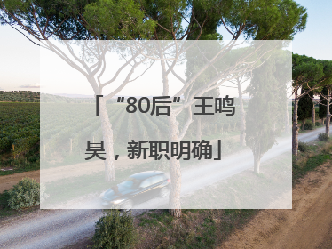 “80后”王鸣昊，新职明确