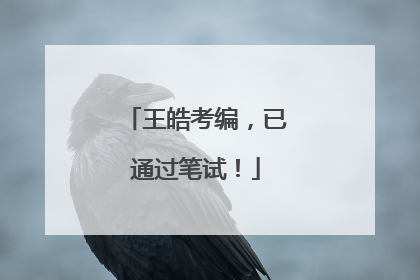王皓考编，已通过笔试！