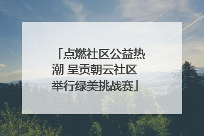 点燃社区公益热潮 呈贡朝云社区举行绿美挑战赛
