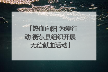 热血向阳 为爱行动 衡东县组织开展无偿献血活动