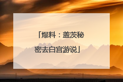 爆料：盖茨秘密去白宫游说