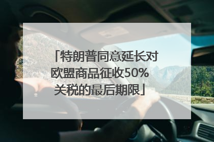 特朗普同意延长对欧盟商品征收50%关税的最后期限