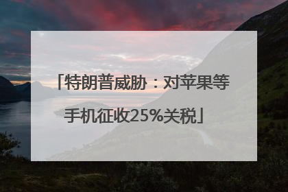 特朗普威胁：对苹果等手机征收25%关税