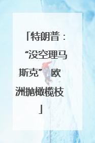 特朗普：“没空理马斯克” 欧洲抛橄榄枝