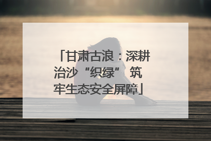 甘肃古浪：深耕治沙“织绿” 筑牢生态安全屏障