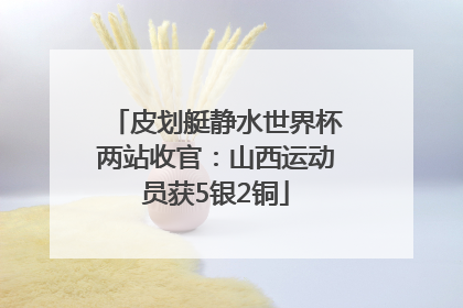 皮划艇静水世界杯两站收官：山西运动员获5银2铜
