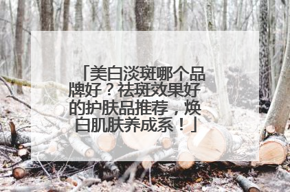 美白淡斑哪个品牌好？祛斑效果好的护肤品推荐，焕白肌肤养成系！