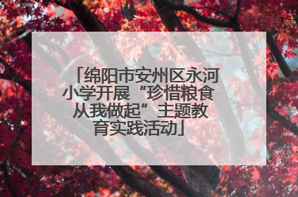 绵阳市安州区永河小学开展“珍惜粮食 从我做起”主题教育实践活动
