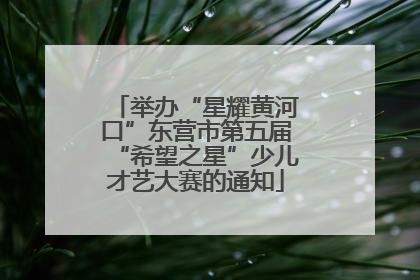 举办“星耀黄河口”东营市第五届“希望之星”少儿才艺大赛的通知