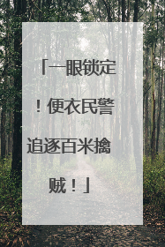 一眼锁定！便衣民警追逐百米擒贼！
