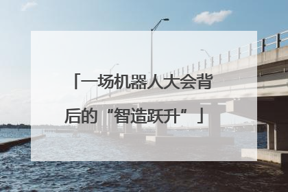 一场机器人大会背后的“智造跃升”