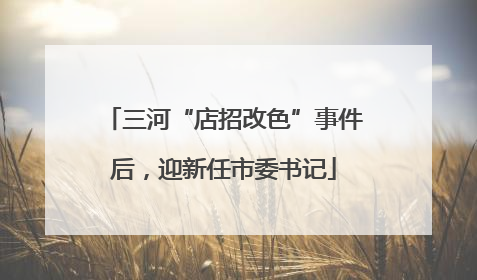三河“店招改色”事件后，迎新任市委书记