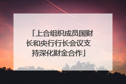 上合组织成员国财长和央行行长会议支持深化财金合作