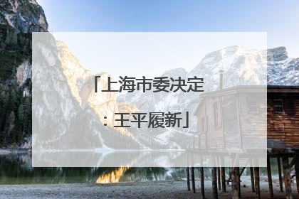 上海市委决定：王平履新