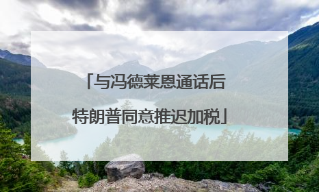 与冯德莱恩通话后 特朗普同意推迟加税