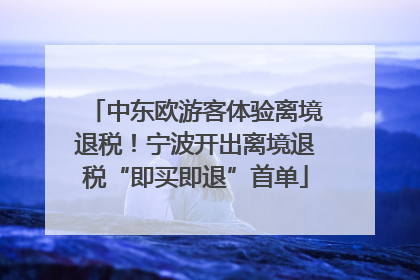 中东欧游客体验离境退税！宁波开出离境退税“即买即退”首单
