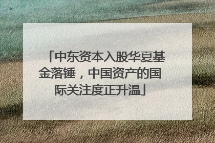 中东资本入股华夏基金落锤，中国资产的国际关注度正升温