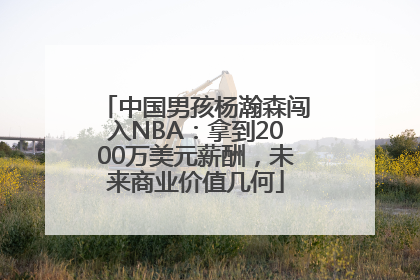 中国男孩杨瀚森闯入NBA：拿到2000万美元薪酬，未来商业价值几何