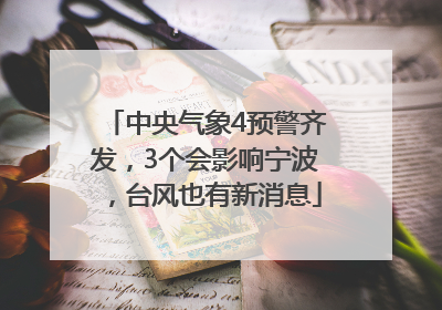 中央气象4预警齐发，3个会影响宁波，台风也有新消息