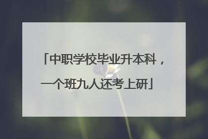 中职学校毕业升本科，一个班九人还考上研