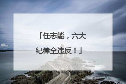 任志能，六大纪律全违反！