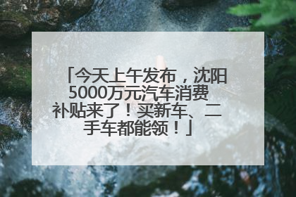 今天上午发布，沈阳5000万元汽车消费补贴来了！买新车、二手车都能领！