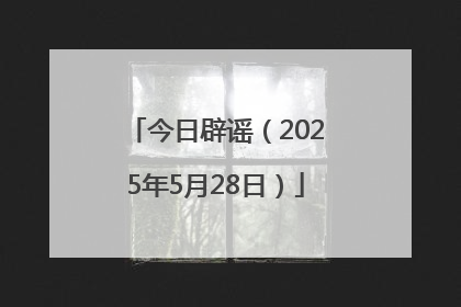 今日辟谣（2025年5月28日）
