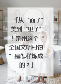 从“面子”美到“里子”！荆州这个“全国文明村镇”是怎样炼成的？
