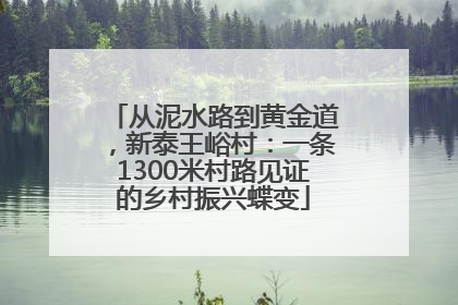 从泥水路到黄金道，新泰王峪村：一条1300米村路见证的乡村振兴蝶变