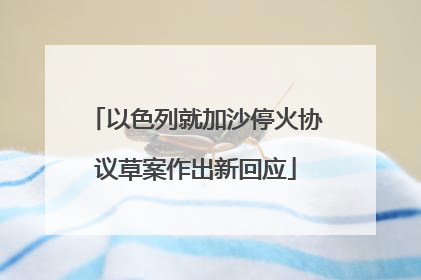 以色列就加沙停火协议草案作出新回应