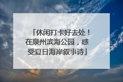 休闲打卡好去处！在泉州滨海公园，感受夏日海岸叙事诗