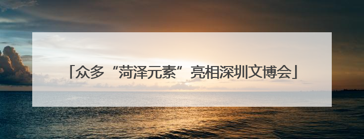 众多“菏泽元素”亮相深圳文博会