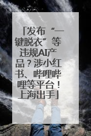 发布“一键脱衣”等违规AI产品？涉小红书、哔哩哔哩等平台！上海出手