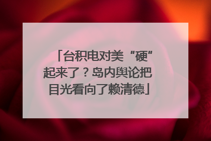 台积电对美“硬”起来了？岛内舆论把目光看向了赖清德