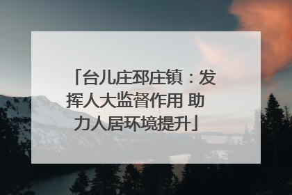 台儿庄邳庄镇：发挥人大监督作用 助力人居环境提升