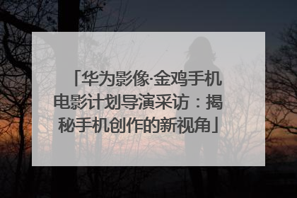 华为影像·金鸡手机电影计划导演采访：揭秘手机创作的新视角