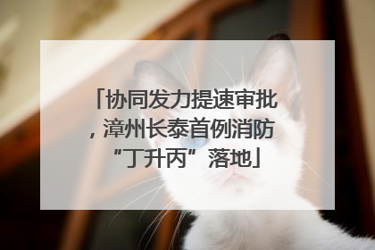 协同发力提速审批，漳州长泰首例消防“丁升丙”落地