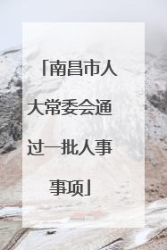 南昌市人大常委会通过一批人事事项