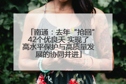 南通：去年“抢回”42个优良天 实现了高水平保护与高质量发展的协同并进