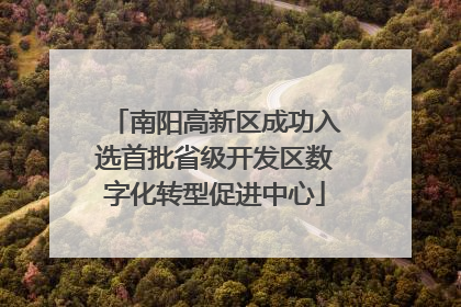 南阳高新区成功入选首批省级开发区数字化转型促进中心