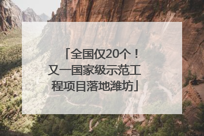 全国仅20个！又一国家级示范工程项目落地潍坊