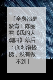 全身都是淤青！陈丽君《我的大观园》幕后：面对滚楼梯，没有做不到