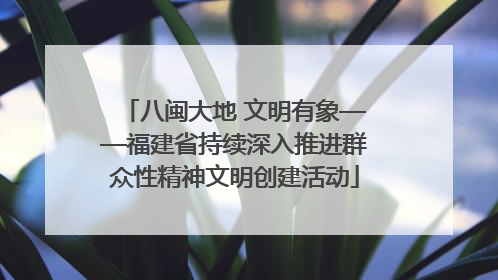 八闽大地 文明有象——福建省持续深入推进群众性精神文明创建活动